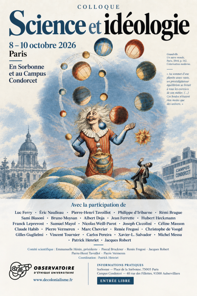 Colloque Sciences et Idéologie, 8-10 octobre 2026